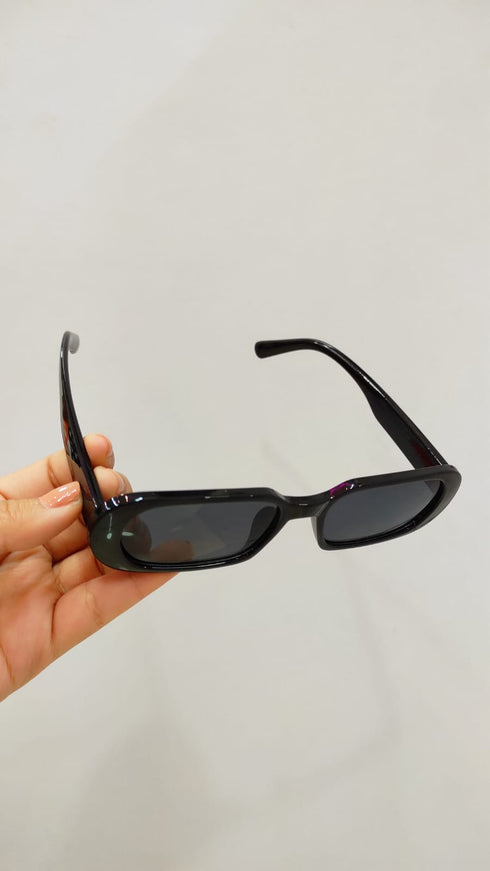 Retro Narrow Rectangular Oval Sunglasses